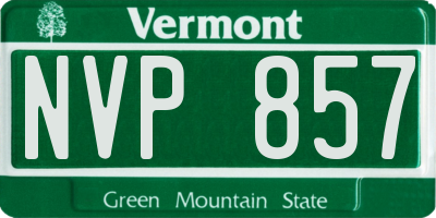 VT license plate NVP857