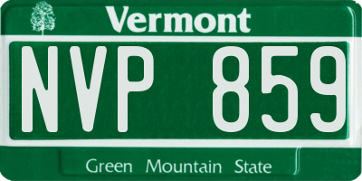 VT license plate NVP859