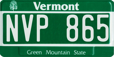 VT license plate NVP865