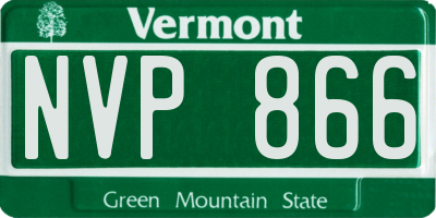 VT license plate NVP866