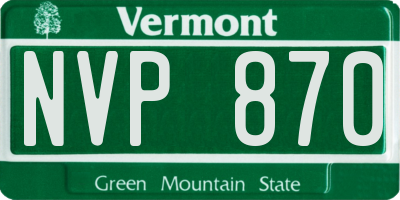 VT license plate NVP870