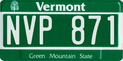 VT license plate NVP871