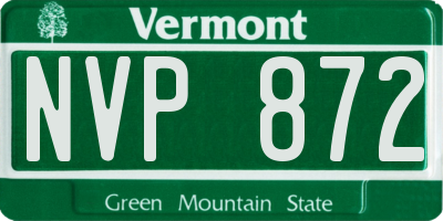 VT license plate NVP872