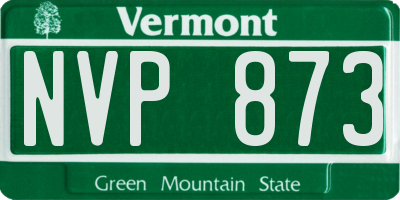 VT license plate NVP873