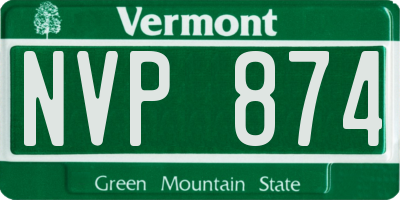 VT license plate NVP874