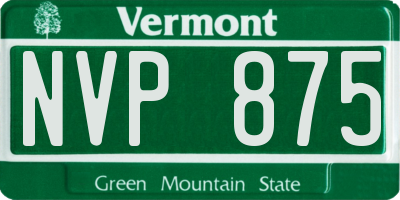 VT license plate NVP875