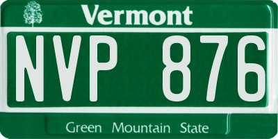 VT license plate NVP876