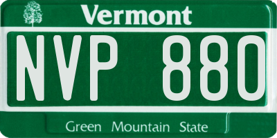 VT license plate NVP880