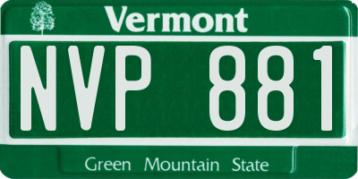 VT license plate NVP881