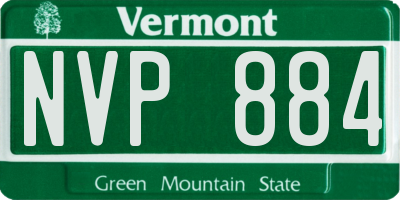VT license plate NVP884