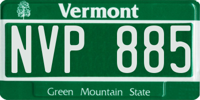 VT license plate NVP885
