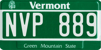 VT license plate NVP889