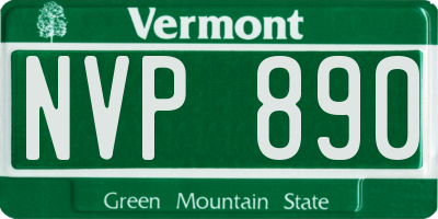 VT license plate NVP890