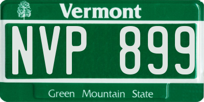 VT license plate NVP899