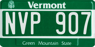 VT license plate NVP907