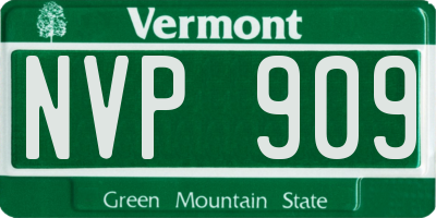 VT license plate NVP909