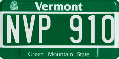 VT license plate NVP910