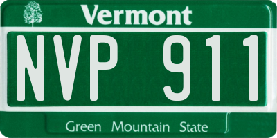VT license plate NVP911