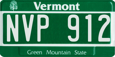 VT license plate NVP912