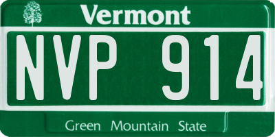 VT license plate NVP914