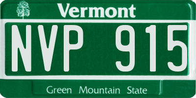 VT license plate NVP915