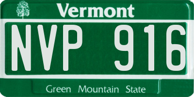 VT license plate NVP916
