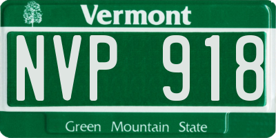 VT license plate NVP918
