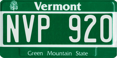 VT license plate NVP920