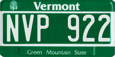 VT license plate NVP922