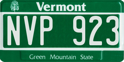 VT license plate NVP923