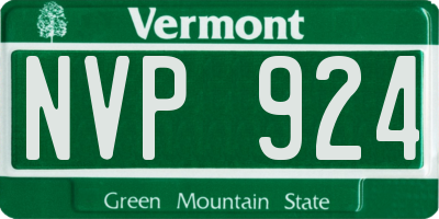 VT license plate NVP924