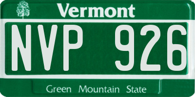 VT license plate NVP926