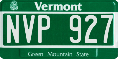 VT license plate NVP927