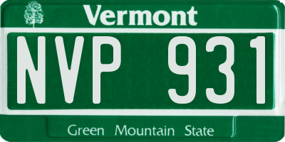 VT license plate NVP931