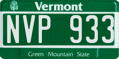 VT license plate NVP933