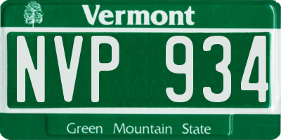 VT license plate NVP934
