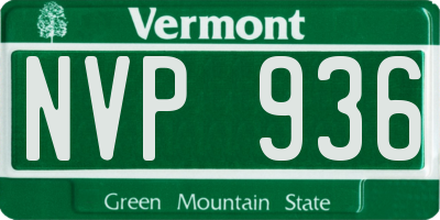 VT license plate NVP936