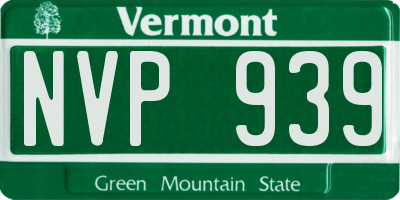 VT license plate NVP939