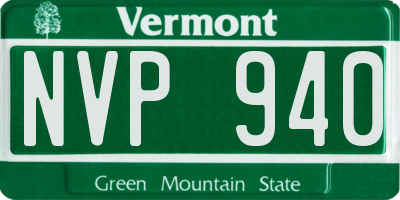 VT license plate NVP940