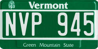 VT license plate NVP945