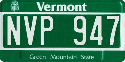 VT license plate NVP947