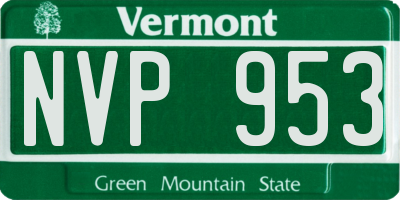 VT license plate NVP953