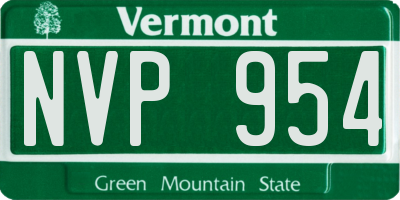 VT license plate NVP954