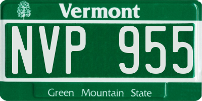 VT license plate NVP955