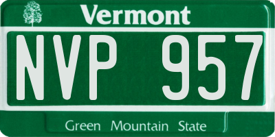 VT license plate NVP957