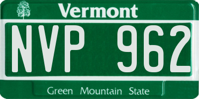 VT license plate NVP962