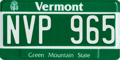 VT license plate NVP965