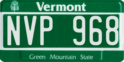 VT license plate NVP968
