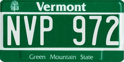 VT license plate NVP972