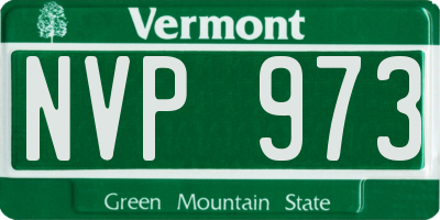 VT license plate NVP973